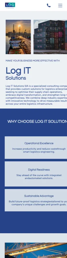 The LogIT website on a phone